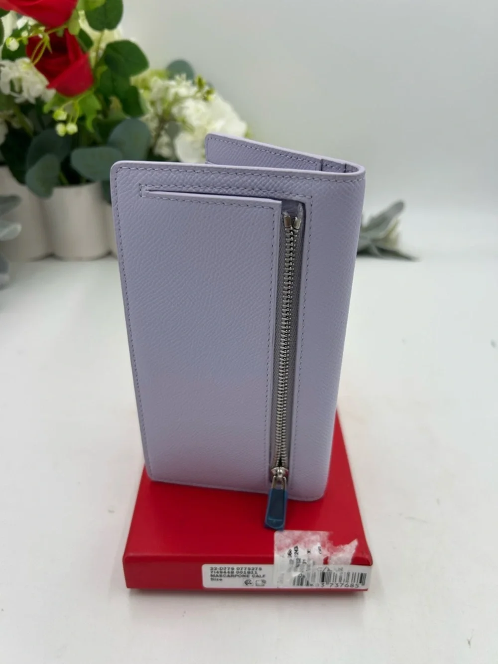 Women's Salvatore Ferragamo GANCINI bifold Wallet in light blue made in Italy